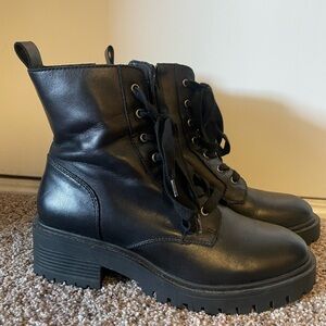 Crown Vintage Black Combat Boots